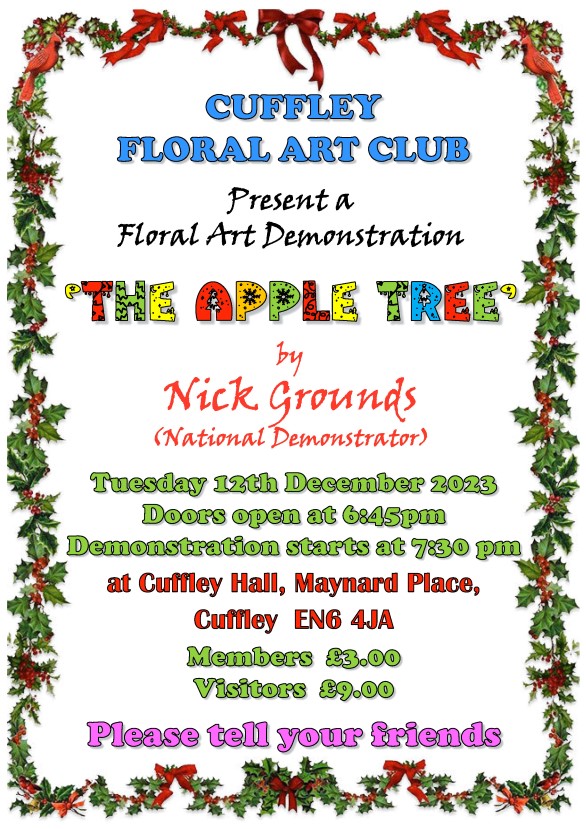 Cuffley Floral Art Club: 'The Apple Tree' by Nick Grounds (National Demonstrator)
