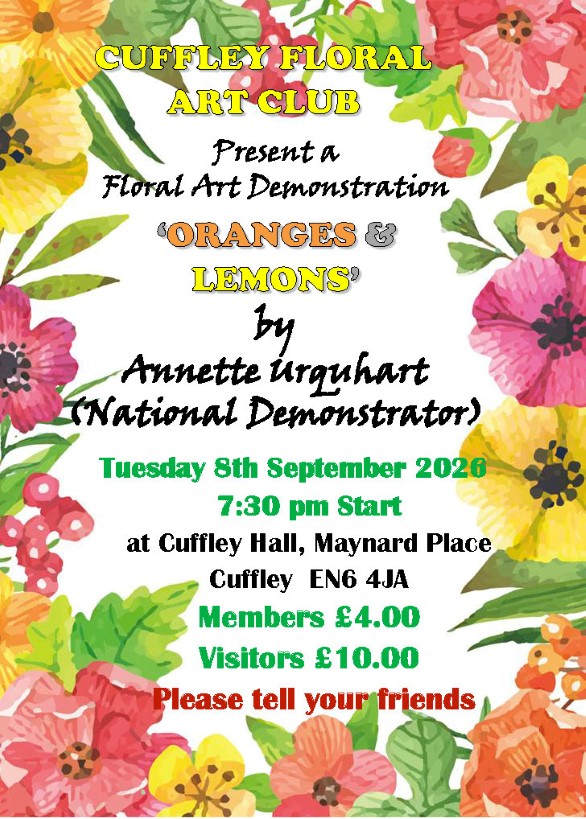Cuffley Floral Art Club: 'Oranges and Lemons' by Annette Urquhart (National Demonstrator)