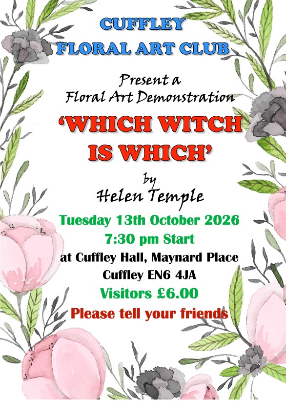 Cuffley Floral Art Club: 'Which Witch is Which?' by Helen Temple