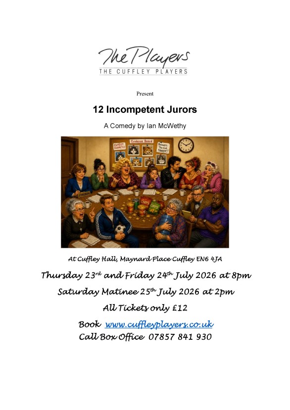 Cuffley Players: '12 Incompetent Jurors' by Ian McWethy